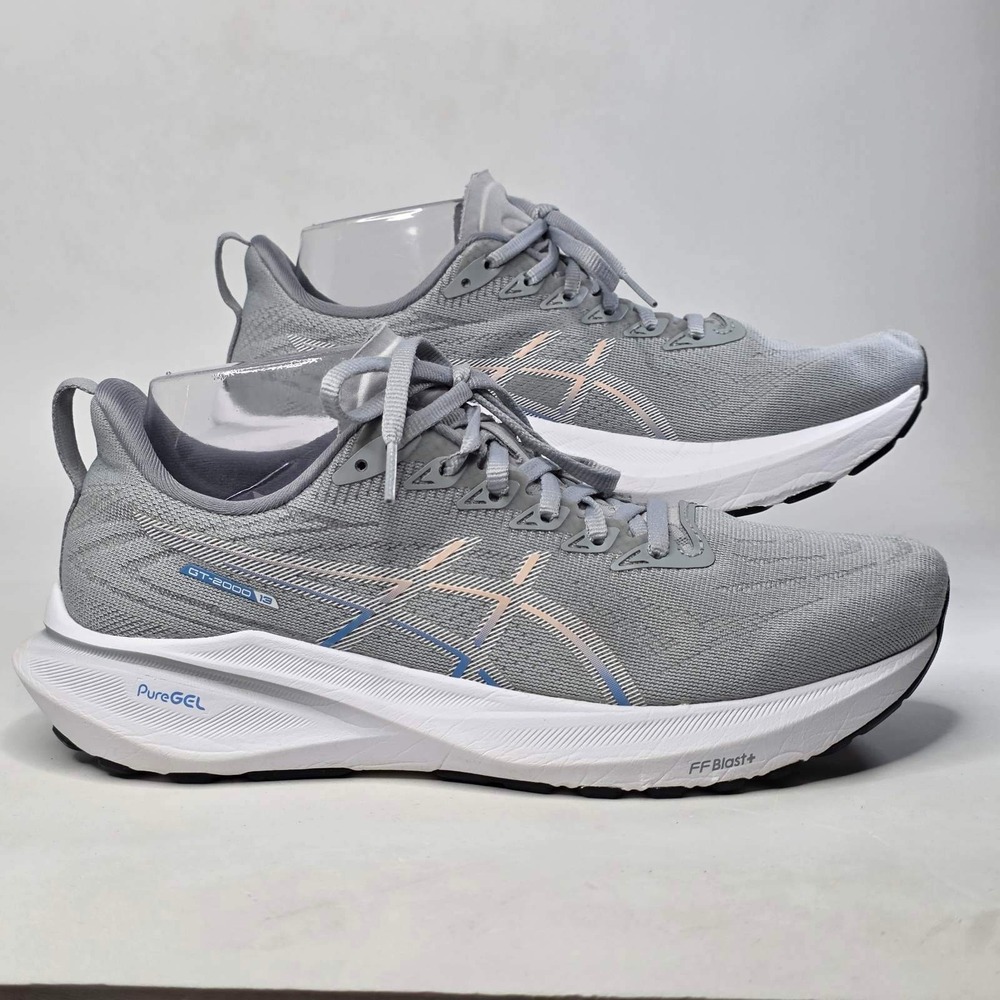 ASICS GT-2000 12 Sneakers Women's 8.5 Gray White Peach Running Shoes 1012B666
